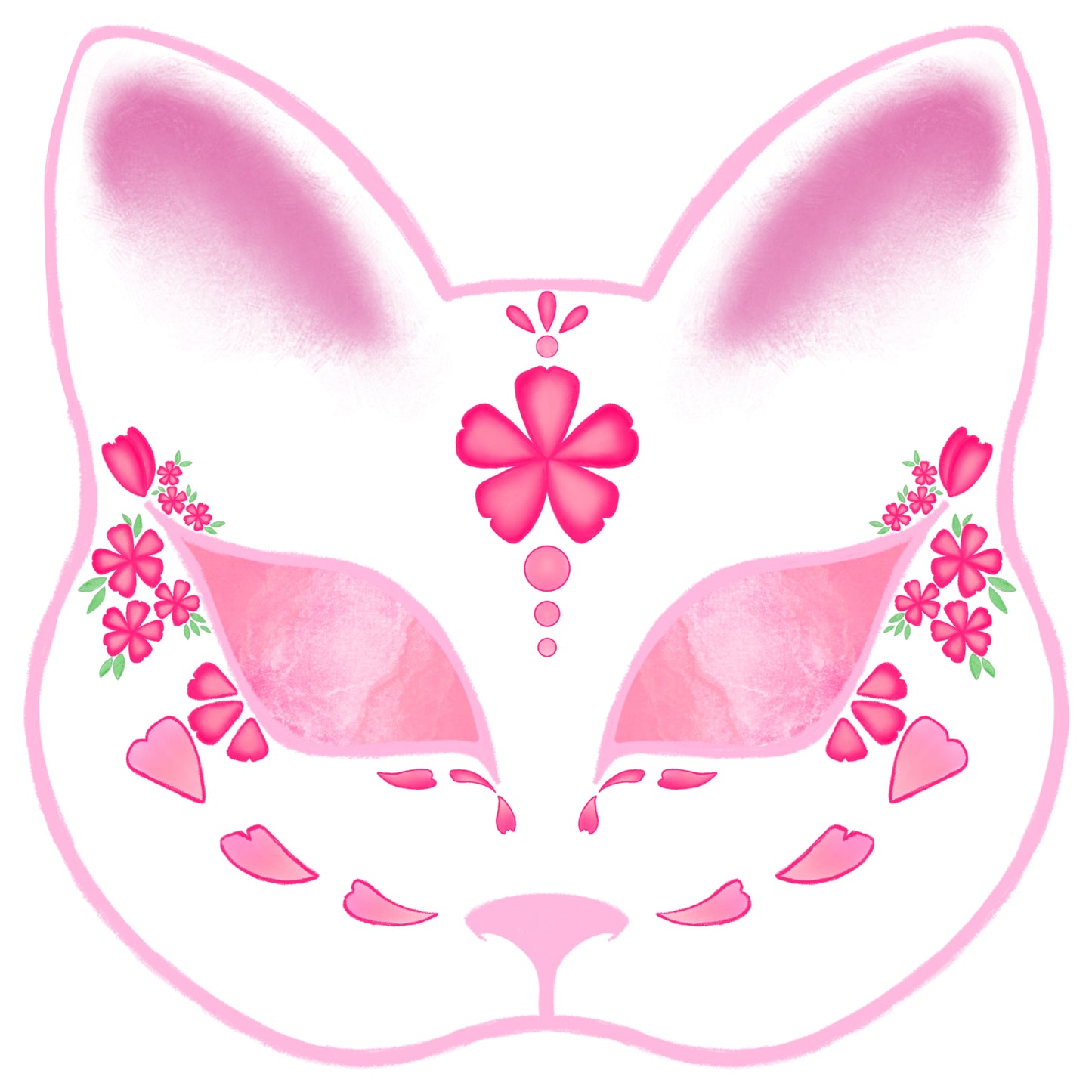 White Spring Kitsune Mask