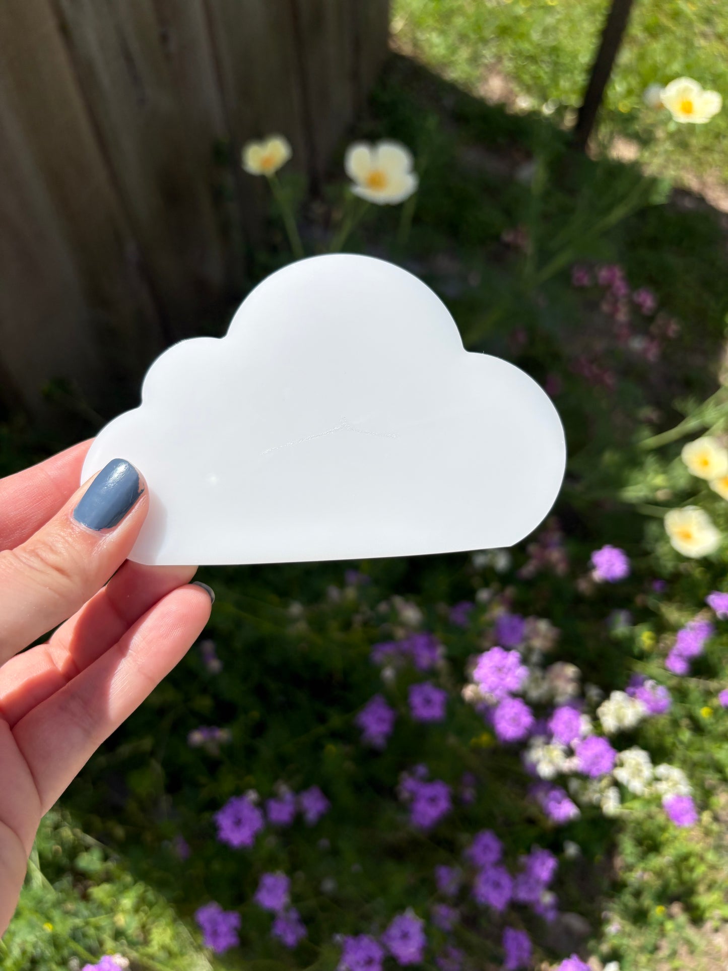 Reversible Glitter Cloud Coaster- White