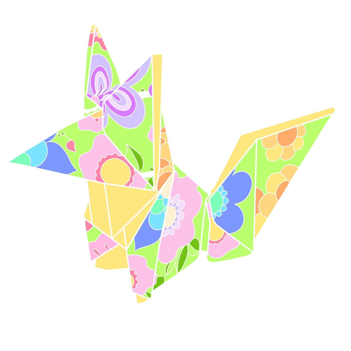 Origami Spring Fox Sticker