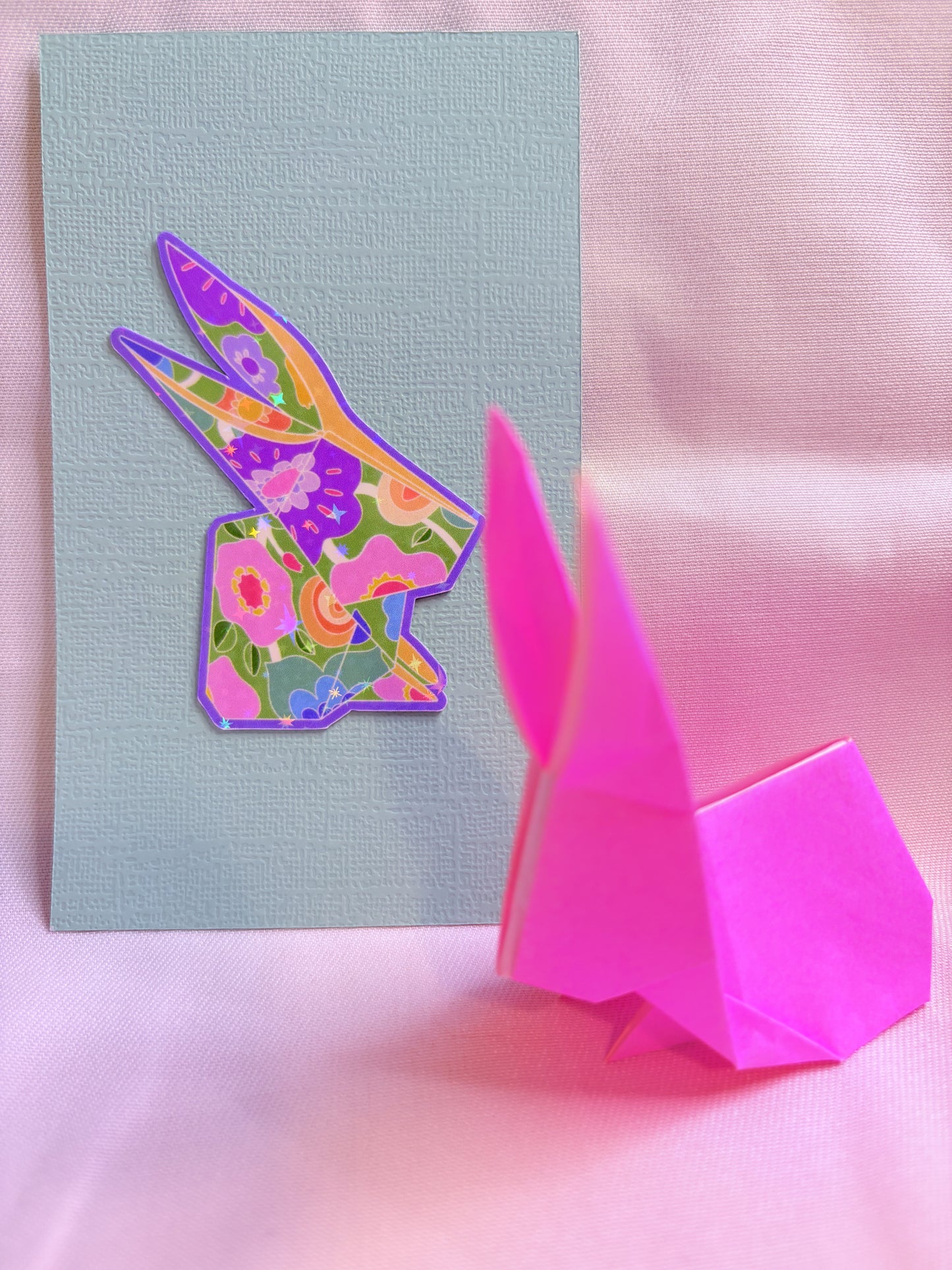 Origami Spring Bunny Sticker