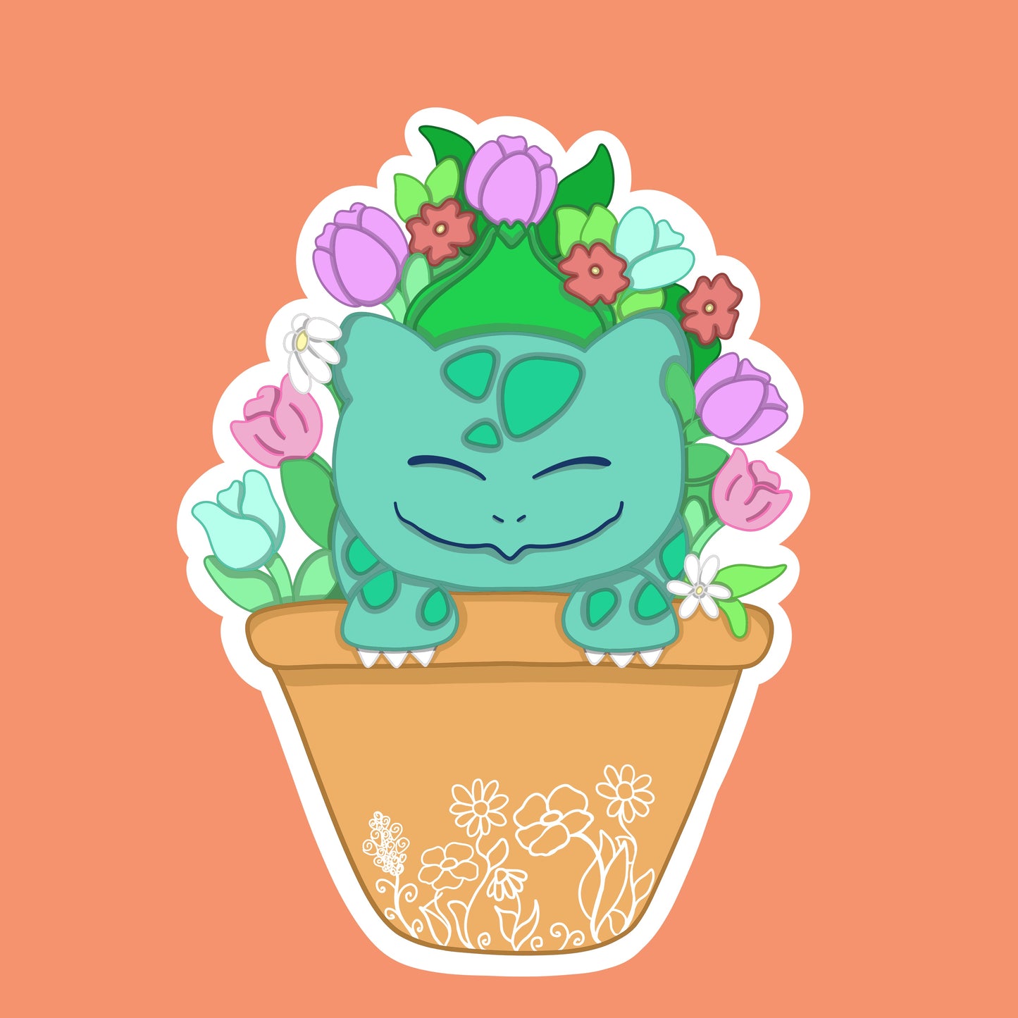 Bulbasaur in Spring Sticker