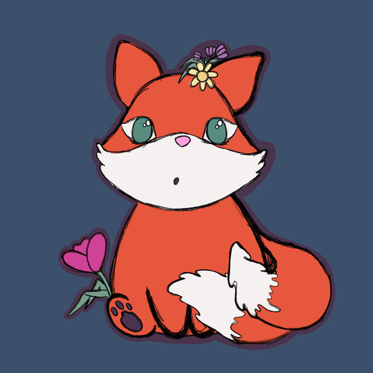 Garden Kitsune Sticker