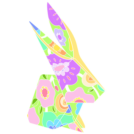 Origami Spring Bunny Sticker